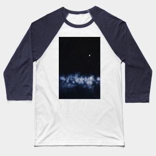 Contrail moon on a night sky Baseball T-Shirt